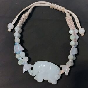 Handcrafted Vintage Jade Bracelet With Adjustable Cord
